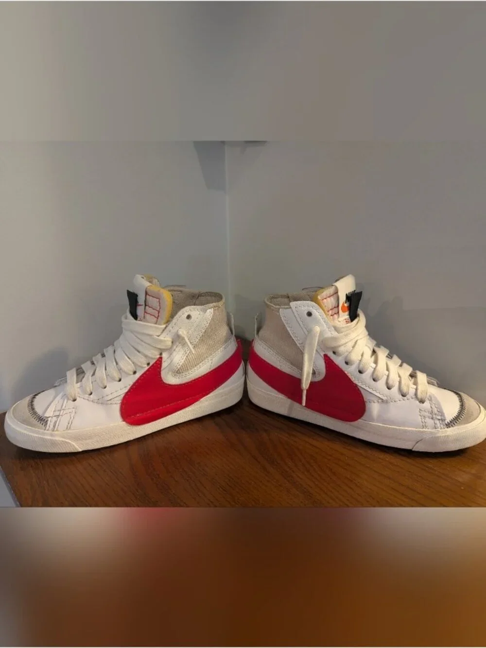 NIKE BLAZER MID '77 JUMBO WHITE/HABANERO RED Sneakers Mens Size 8